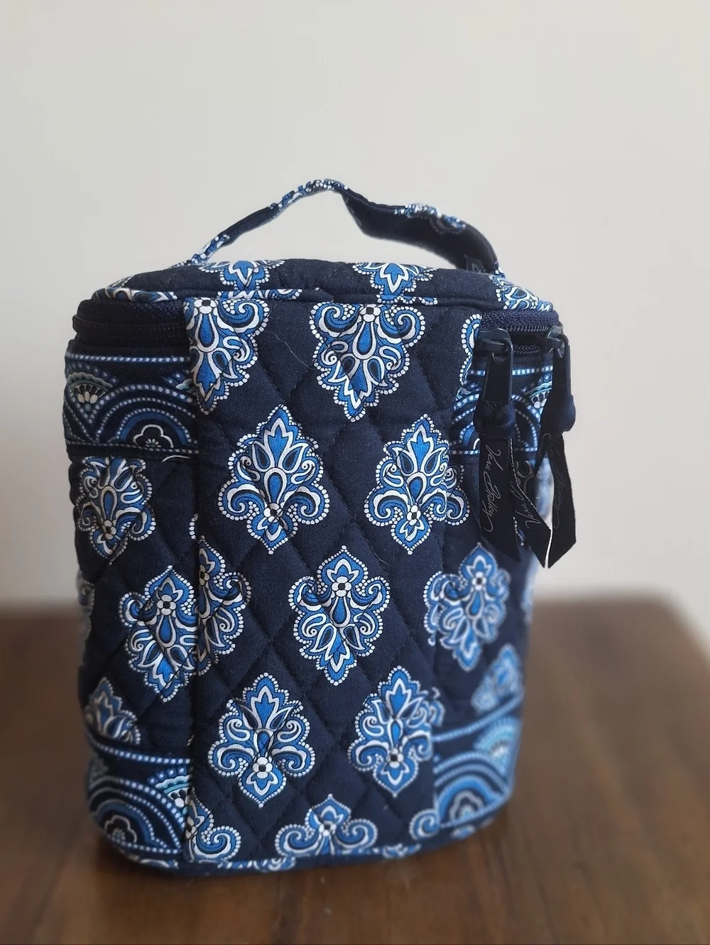 Vera Bradley Navy Blue Quilted Cosmetic Train Case